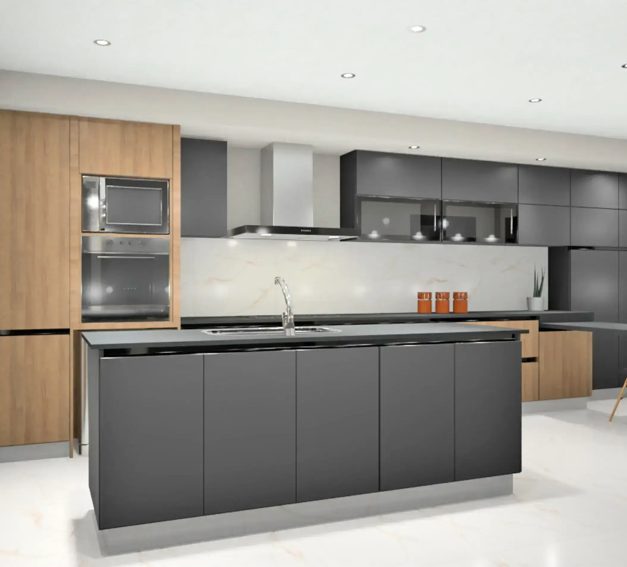 Imagen renderizada de mobiliario para cocina